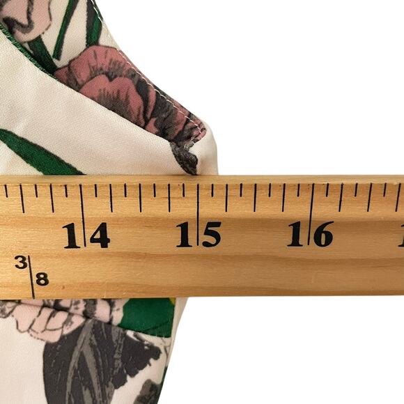 H&M Floral Sheath Cocktail Dress Beaded Detail Cutout Back Size 2 - Picture 4 of 7